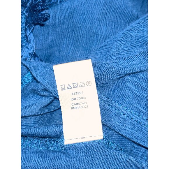 LOFT Womens Sleeveless Fringe Embroidered Top Small Coastal Cowgirl Lagenlook - Picture 8 of 10